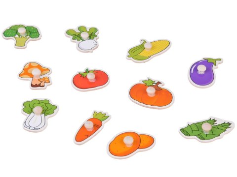 Układanka edukacyjna puzzle drewniane warzywa dopasuj 11elementów