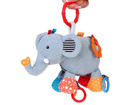 Uroczy Słonik Zawieszka do wózka + grzechotka dla niemowlaka