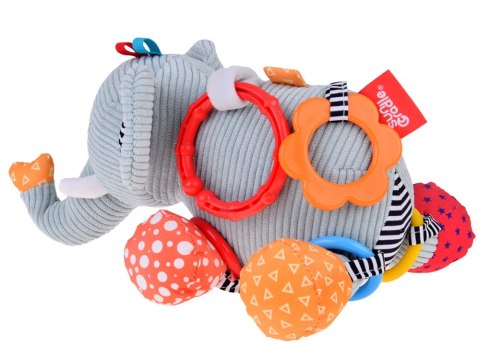 Uroczy Słonik Zawieszka do wózka + grzechotka dla niemowlaka