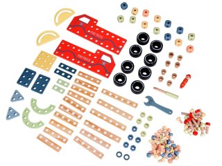 Drewniany Zestaw konstrukcyjny Klocki zbuduj Auto Wieże 129 ele