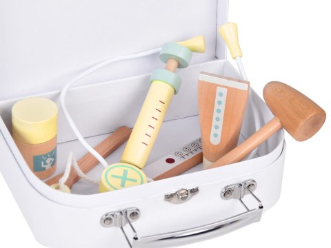 Drewniany Zestaw lekarski Mały Lekarz Apteczka Stetoskop Strzykawka