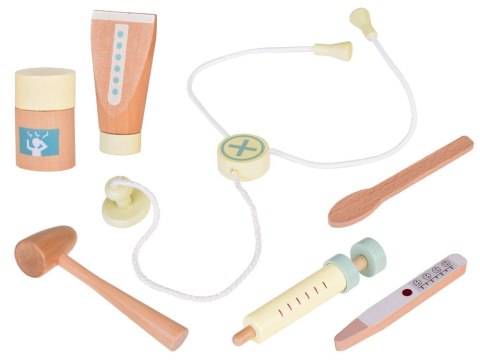 Drewniany Zestaw lekarski Mały Lekarz Apteczka Stetoskop Strzykawka