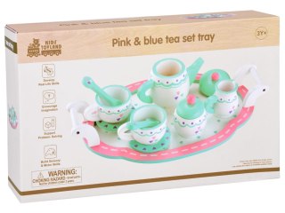 Drewniany zestaw Herbaciany serwis kawowy Filiżanki Dzbanek Taca