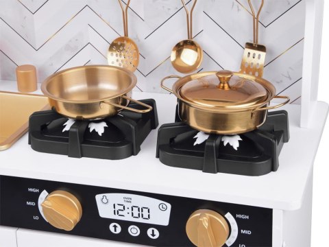 Duża kuchnia drewniana dla dzieci lodówka piekarnik kostkarka zlew