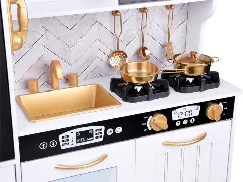 Duża kuchnia drewniana dla dzieci lodówka piekarnik kostkarka zlew