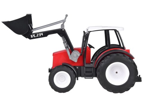 Duży Czerwony Traktor z Ruchomym Ramieniem i Wielkimi Kołami