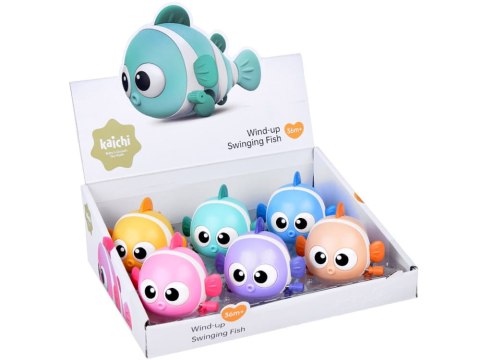 Kolorowa Rybka nakręcana jeżdżąca błazenek ruchomy ogonek