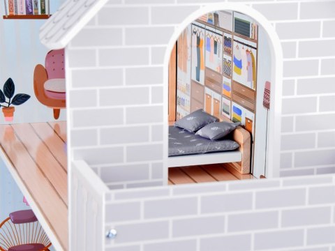 Uroczy domek z meblami Stylowa Drewniana Willa dla Lalek