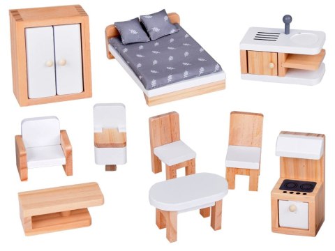 Uroczy domek z meblami Stylowa Drewniana Willa dla Lalek