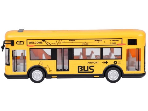 Żółty AUTOBUS pojazd miejski otwierane drzwi dźwięki światła muzyka