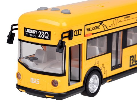 Żółty AUTOBUS pojazd miejski otwierane drzwi dźwięki światła muzyka