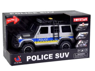 Auto terenowe Policja Radiowóz z napędem Światła + Dźwięki