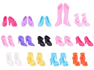 Bogaty zestaw Sukienki Buty Torebki Błyszczące dodatki dla lalki