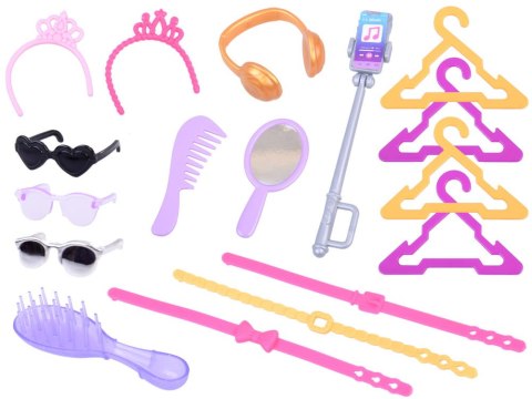 Bogaty zestaw Sukienki Buty Torebki Błyszczące dodatki dla lalki