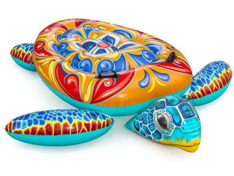 Dmuchany materac z uchwytami ŻÓŁW Nadruk Majolika 183x173cm Bestway 41523