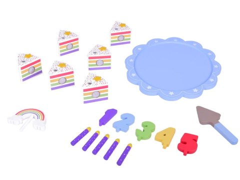 Drewniany Kolorowy Tort urodzinowy do krojenia Zabawa w Urodziny