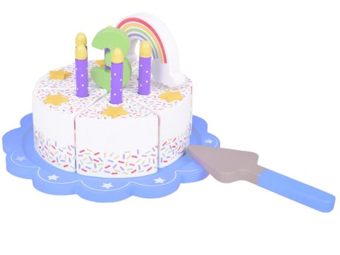 Drewniany Kolorowy Tort urodzinowy do krojenia Zabawa w Urodziny