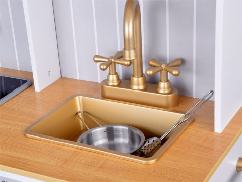 Elegancka Biała drewniana Kuchnia z akcesoriami dla dzieci