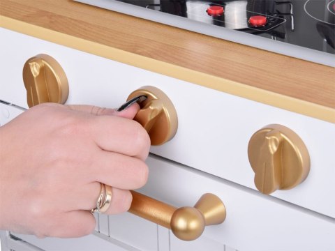 Elegancka Biała drewniana Kuchnia z akcesoriami dla dzieci