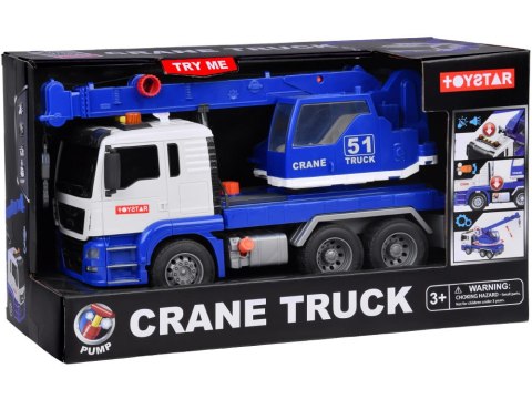 Obrotowy DŹWIG Auto Budowlane Ruchome ramię + Dźwięk + Światło