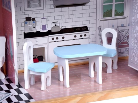 Piękny Piętrowy Duży Drewniany Domek dla Lalek z Meblami