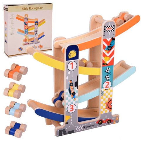 Tor samochodowy Drewniany Tor Zjeżdżalnia dla autek