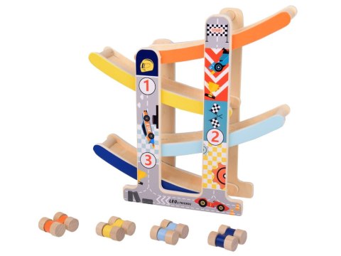 Tor samochodowy Drewniany Tor Zjeżdżalnia dla autek