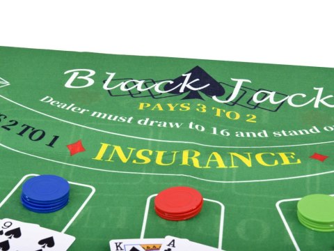 Zestaw Gra karciana 2w1 Poker i BlackJack Żetony + karty + plansza