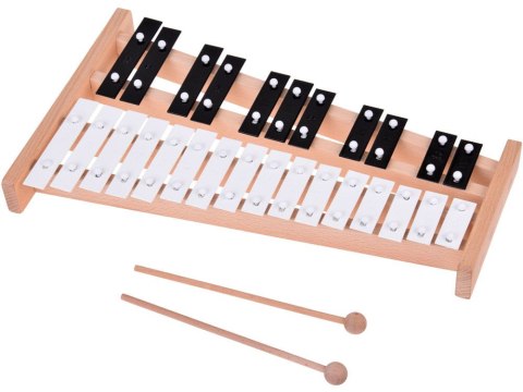 Drewniane Cymbałki dzwonki chromatyczne 27 tonów + pałeczki