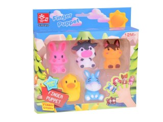 Gumowe pacynki na palec Zwierzątka z FARMY - zestaw 5 figurek