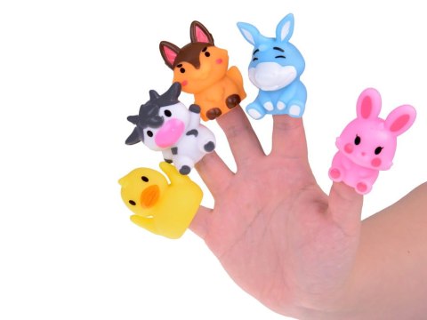 Gumowe pacynki na palec Zwierzątka z FARMY - zestaw 5 figurek