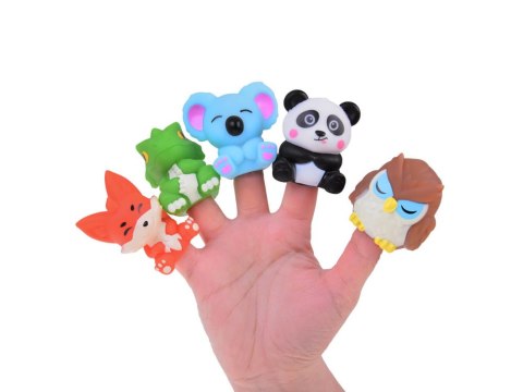 Gumowe pacynki na palec Zwierzątka z ZOO - zestaw 5 figurek