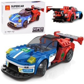 Klocki techniczne Sportowe auto NIEBIESKO-CZERWONE 138-elementów