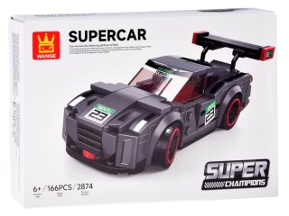 Klocki techniczne Sportowe auto SZARE 166-elementów + naklejki