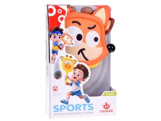 Kolorowe rakietki w kształcie zwierząt +2 piłeczki dla najmłodszych