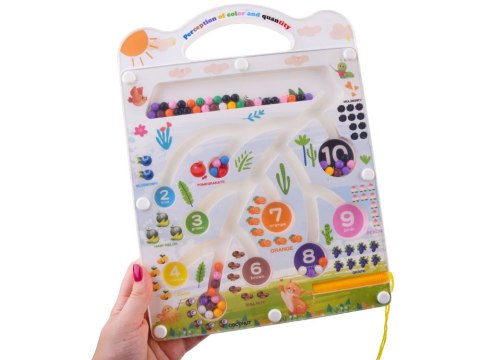 Magnetyczna układanka tablica labirynt nauka kolorów liczenia