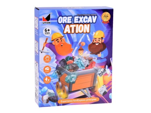 Mały archeolog wykopaliska kamienie szlachetne szukanie skarbów