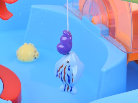 Niebieski stolik wodny z kołem młyńskim + akcesoria do łowienia