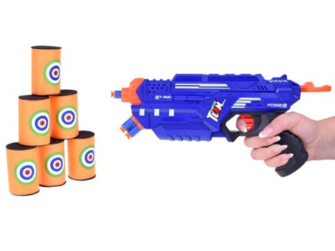 Pistolet Shotgun 2w1 + Naboje piankowe żelowe Tarcza Okulary Puszki