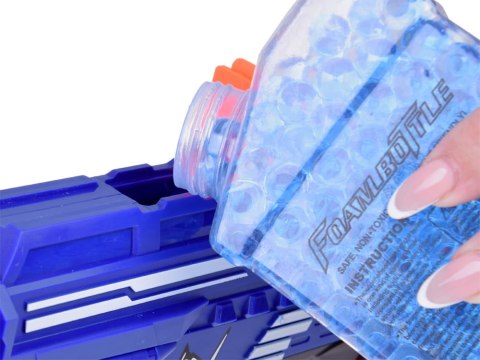 Pistolet Shotgun 2w1 + Naboje piankowe żelowe Tarcza Okulary Puszki