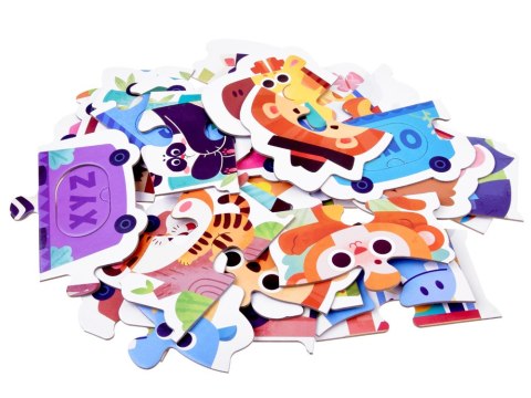 Puzzle edukacyjne Pociąg ze zwierzątkami do nauki alfabetu 40-ele