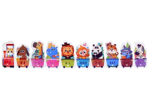 Puzzle edukacyjne Pociąg ze zwierzątkami do nauki alfabetu 40-ele