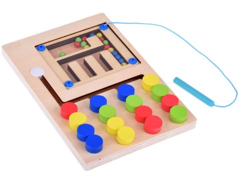 Układanka edukacyjna z kulkami drewniana zabawka Montessori