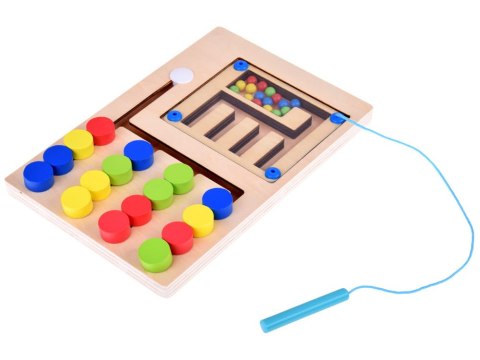 Układanka edukacyjna z kulkami drewniana zabawka Montessori