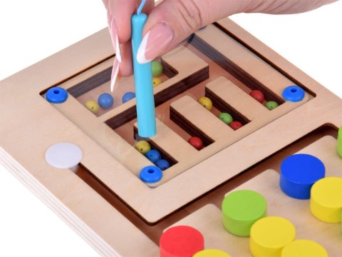Układanka edukacyjna z kulkami drewniana zabawka Montessori