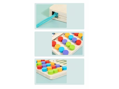 Układanka edukacyjna z kulkami drewniana zabawka Montessori