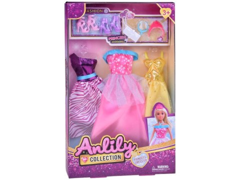 Zestaw Modne ubranka dla lalek Sukienki + biżuteria + akcesoria