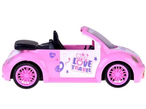 Autko dla lalki Różowy Samochód Cabrio z pilotem dla dziewczynek