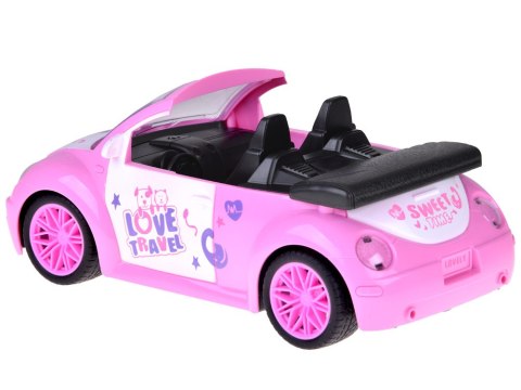 Autko dla lalki Różowy Samochód Cabrio z pilotem dla dziewczynek