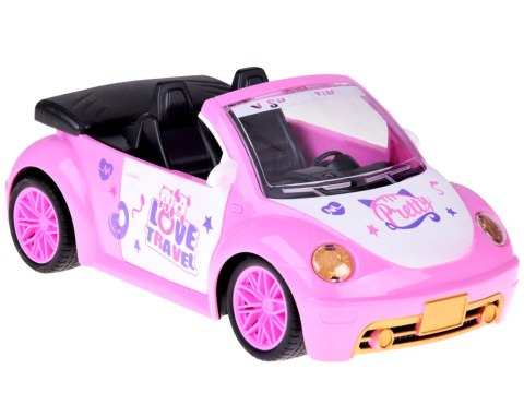 Autko dla lalki Różowy Samochód Cabrio z pilotem dla dziewczynek